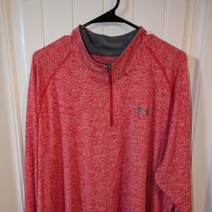 Under Armour Red and Gray Quarter Zip Pullover